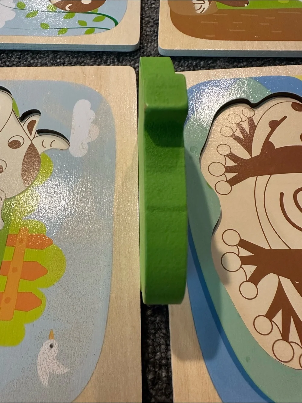 Wooden puzzles • set of 6 • thick pieces • animals